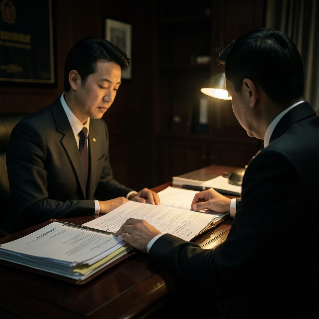 Analyst reviewing printed indicator sheets beside a municipal service register